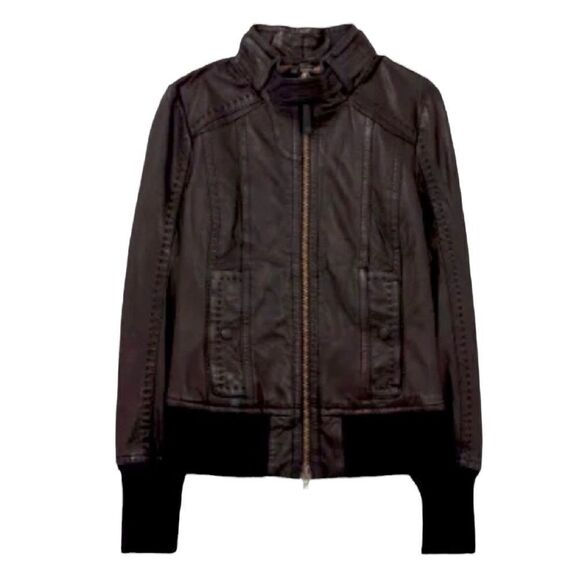 MACKAGE ARITZIA Black Elie Leather Moto Biker Jacket XS - Picture 1 of 12